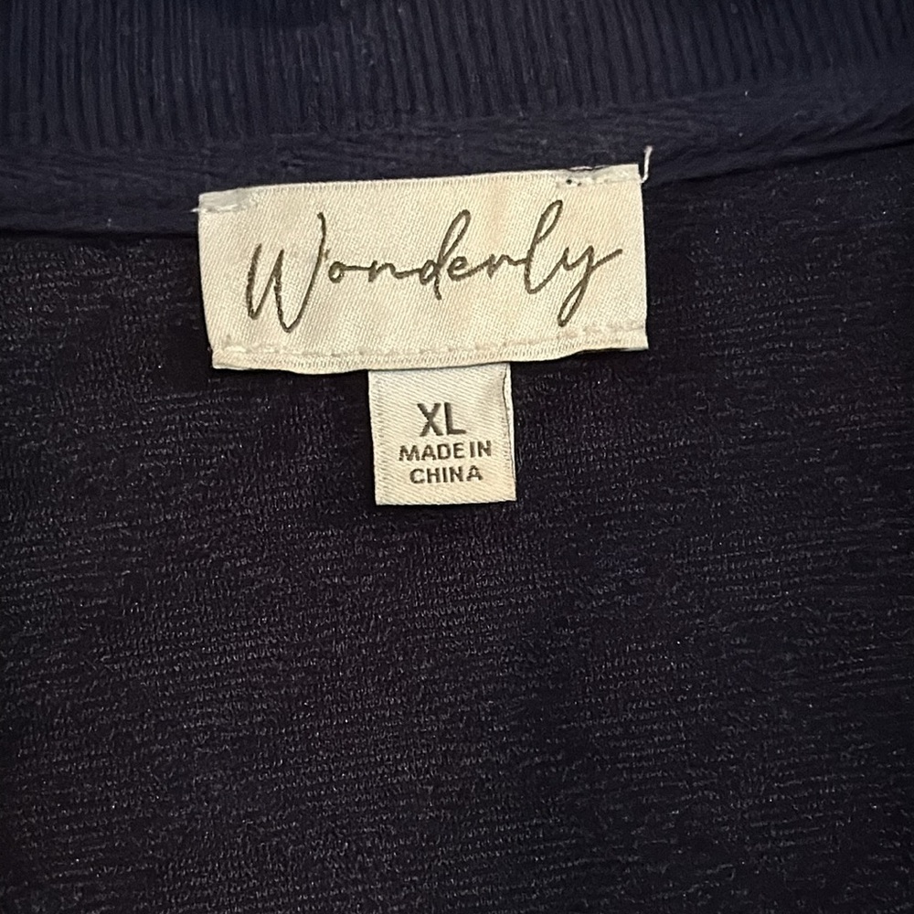 Wonderly quilted lightweight jacket XL button front & pockets, Navy Blue EUC - Picture 4 of 6